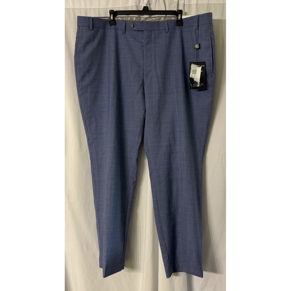 NWT Lauren Ralph Lauren LRL Mens Classic Fit Blue Ultra Flex Dress Pants 44x30